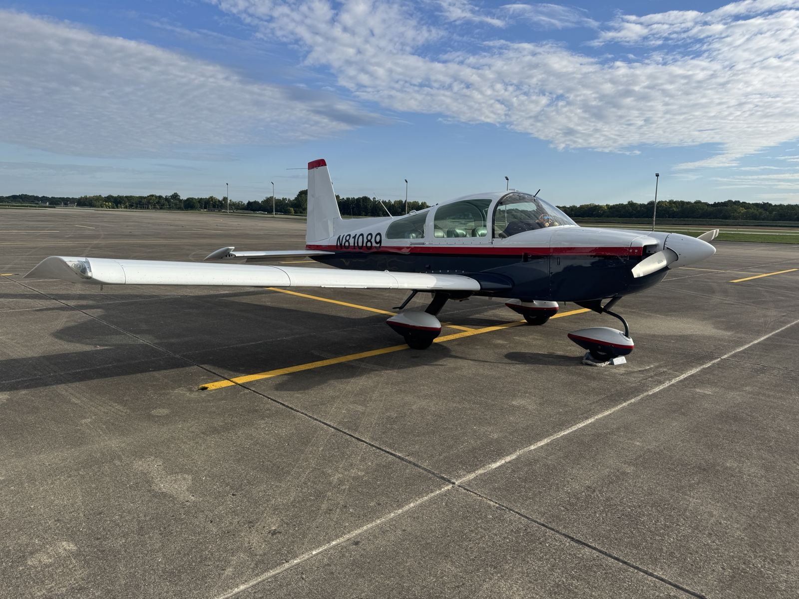 N81089 parked on the ramp under a blue sky